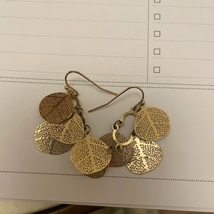 Drop Earrings, gold leaf
